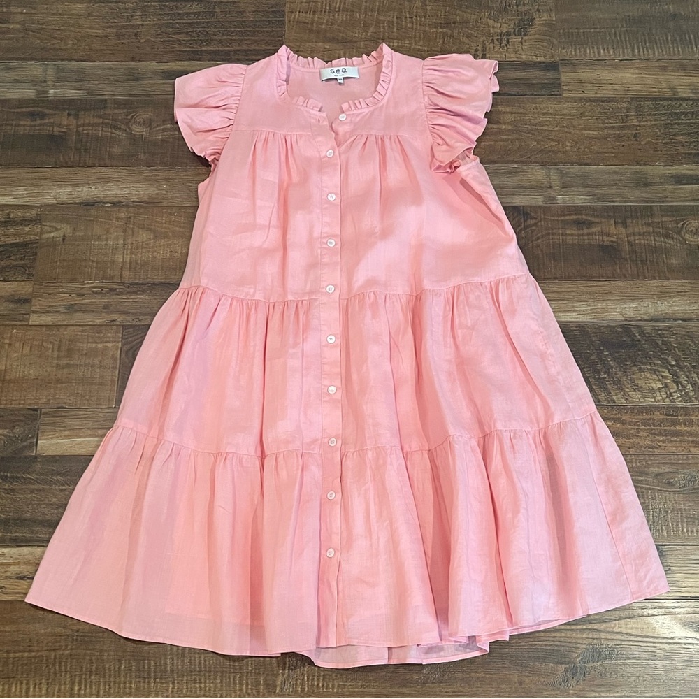 Sea New York Pink Tiered Mini Dress